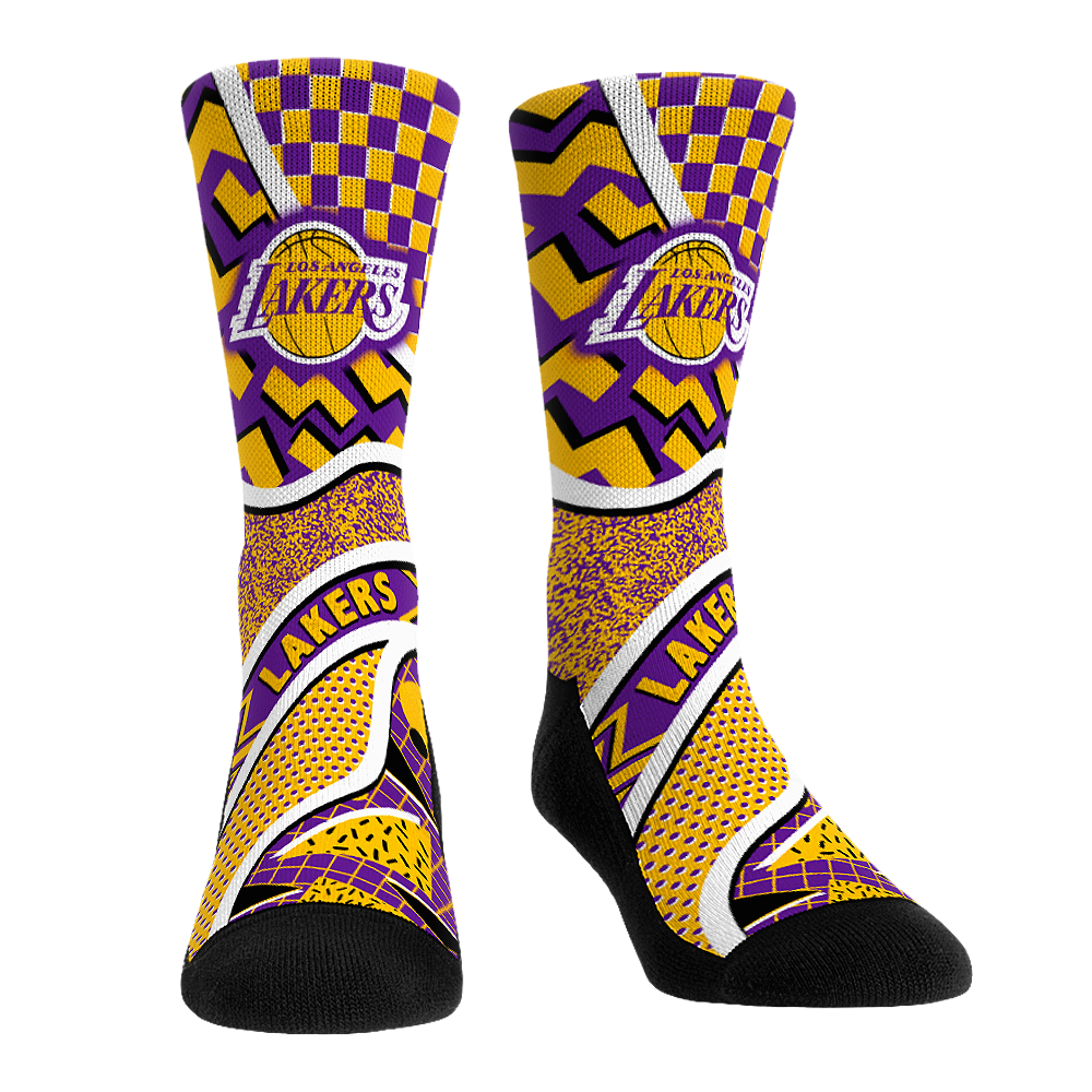 Unisex Rock Em  Gold Los Angeles Lakers Ball Pattern Crew Socks