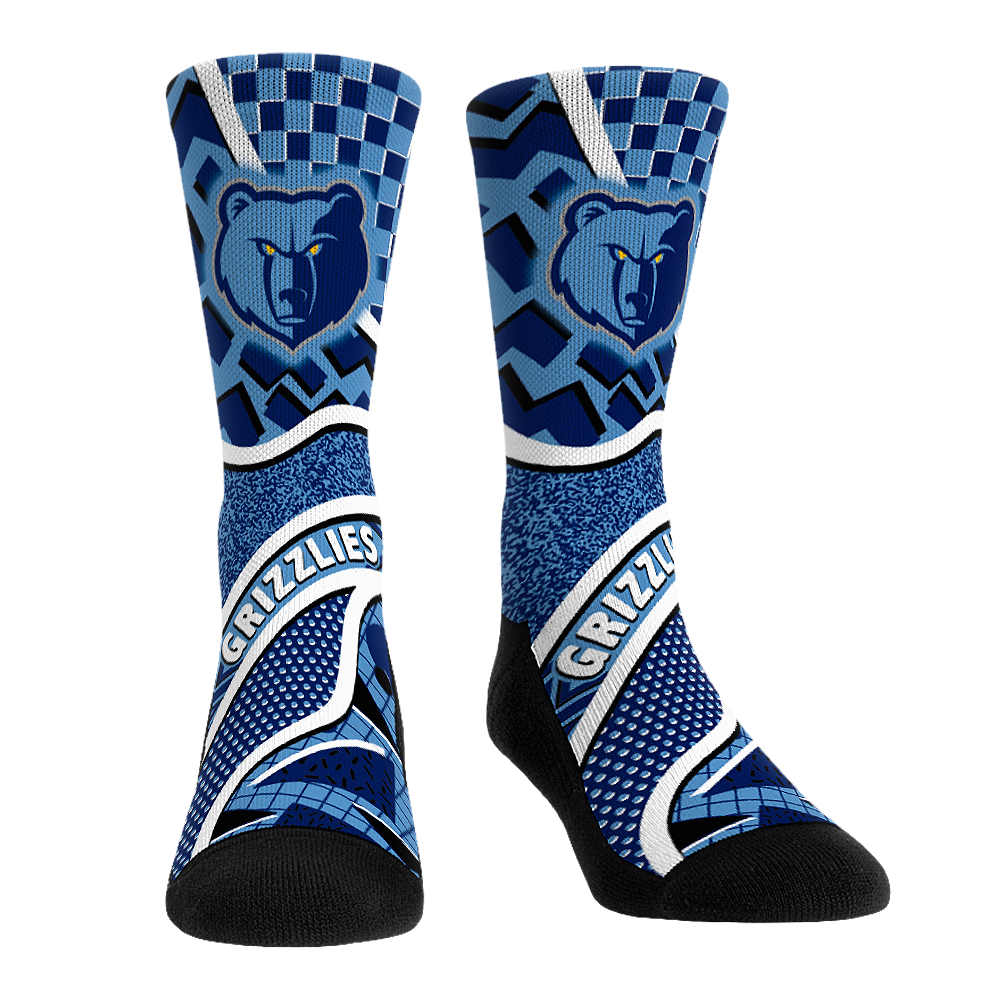 Unisex Rock Em  Blue Memphis Grizzlies Ball Pattern Crew Socks
