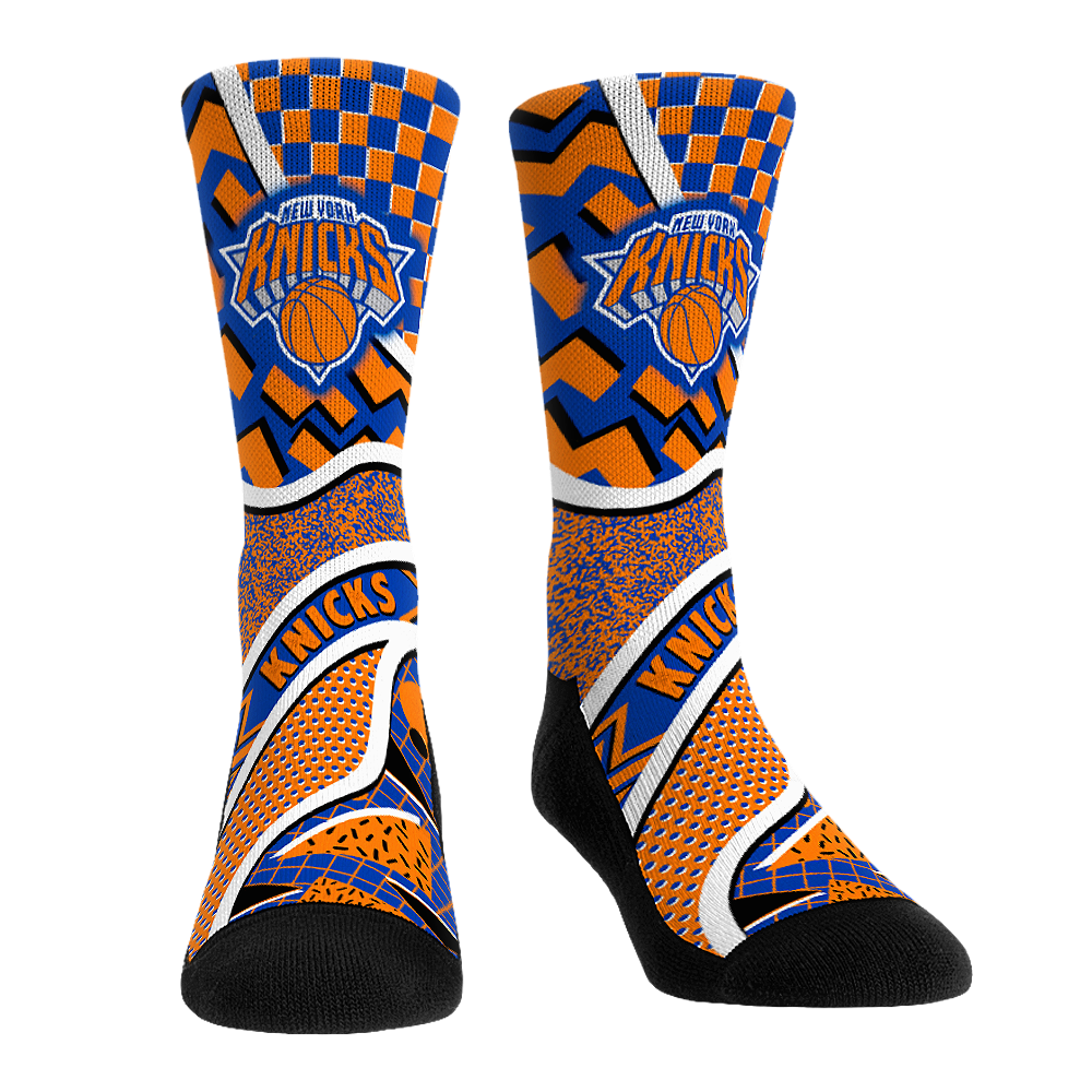 Unisex Rock Em Orange New York Knicks Ball Pattern Crew Socks
