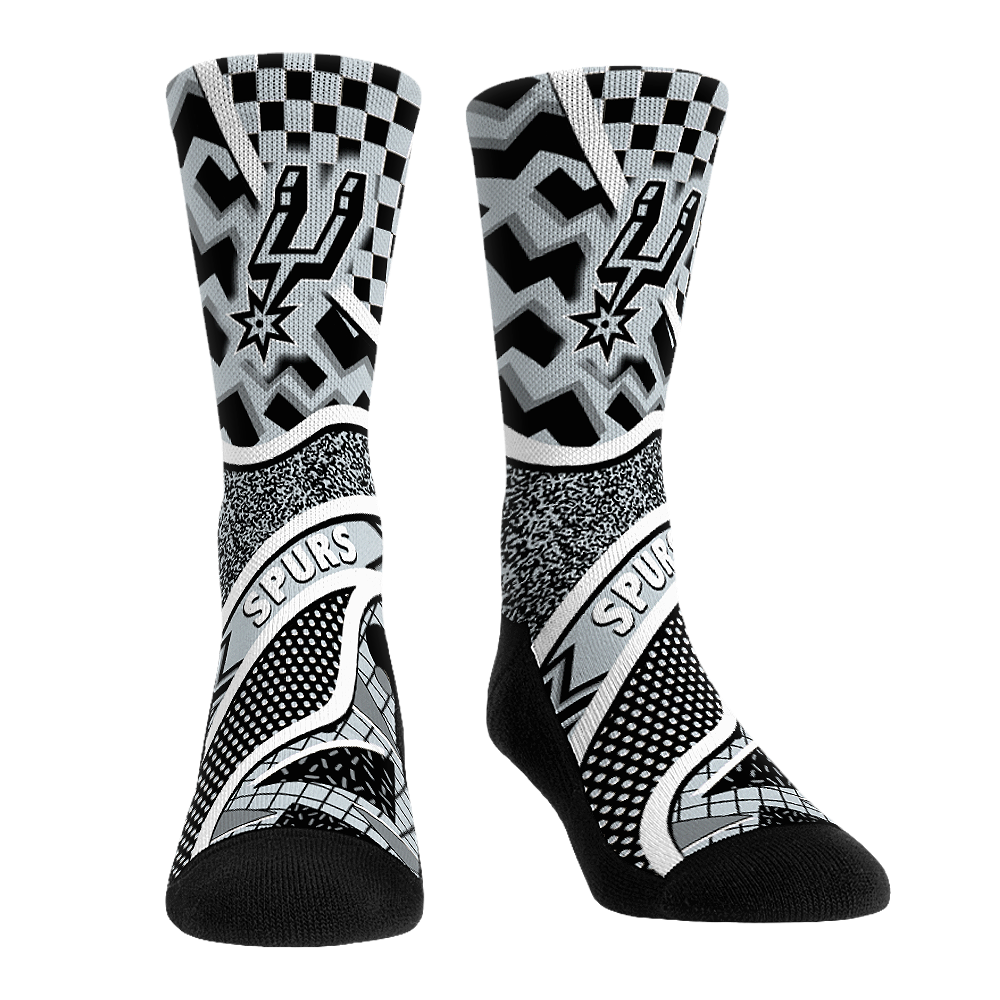 Unisex Rock Em  Black San Antonio Spurs Ball Pattern Crew Socks