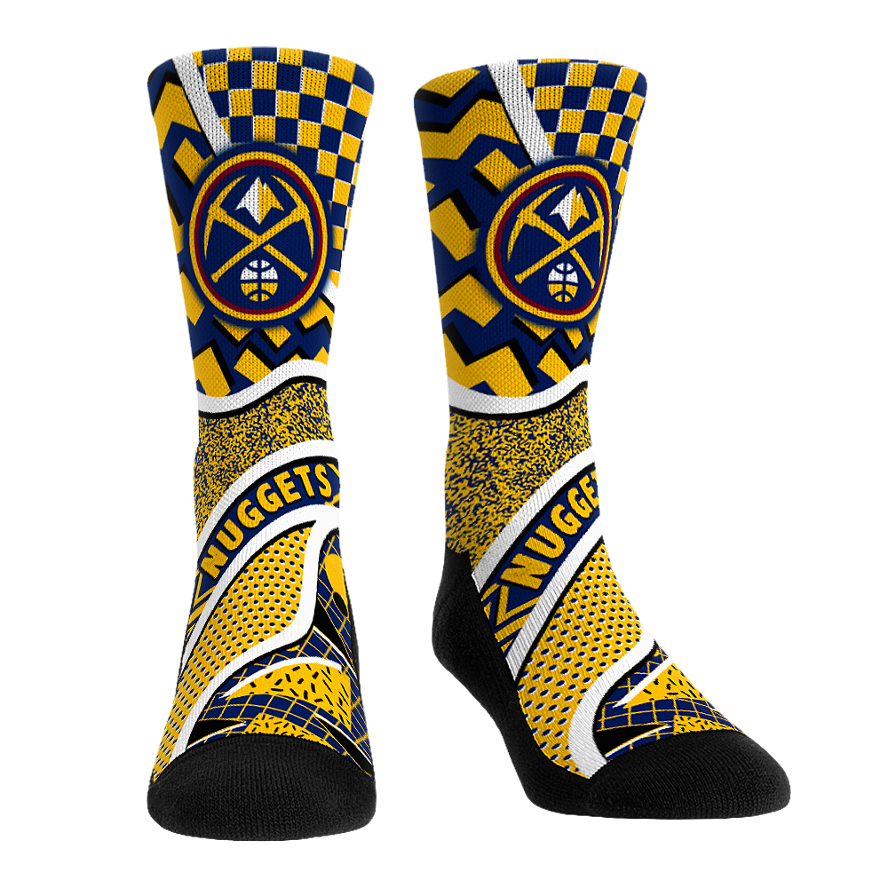 Unisex Rock Em  Yellow Denver Nuggets Ball Pattern Crew Socks