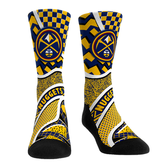 Unisex Rock Em  Yellow Denver Nuggets Ball Pattern Crew Socks