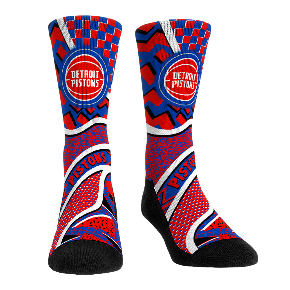 Unisex Rock Em Blue Detroit Pistons Ball Pattern Crew Socks