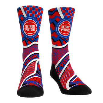 Unisex Rock Em  Blue Detroit Pistons Ball Pattern Crew Socks