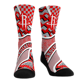 Unisex Rock Em  Red Houston Rockets Ball Pattern Crew Socks