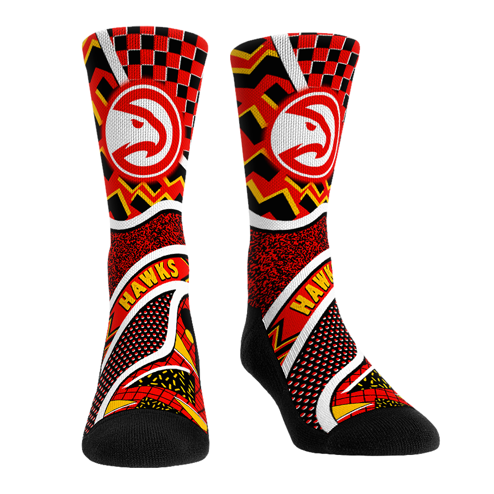 Unisex Rock Em  Red Atlanta Hawks Ball Pattern Crew Socks