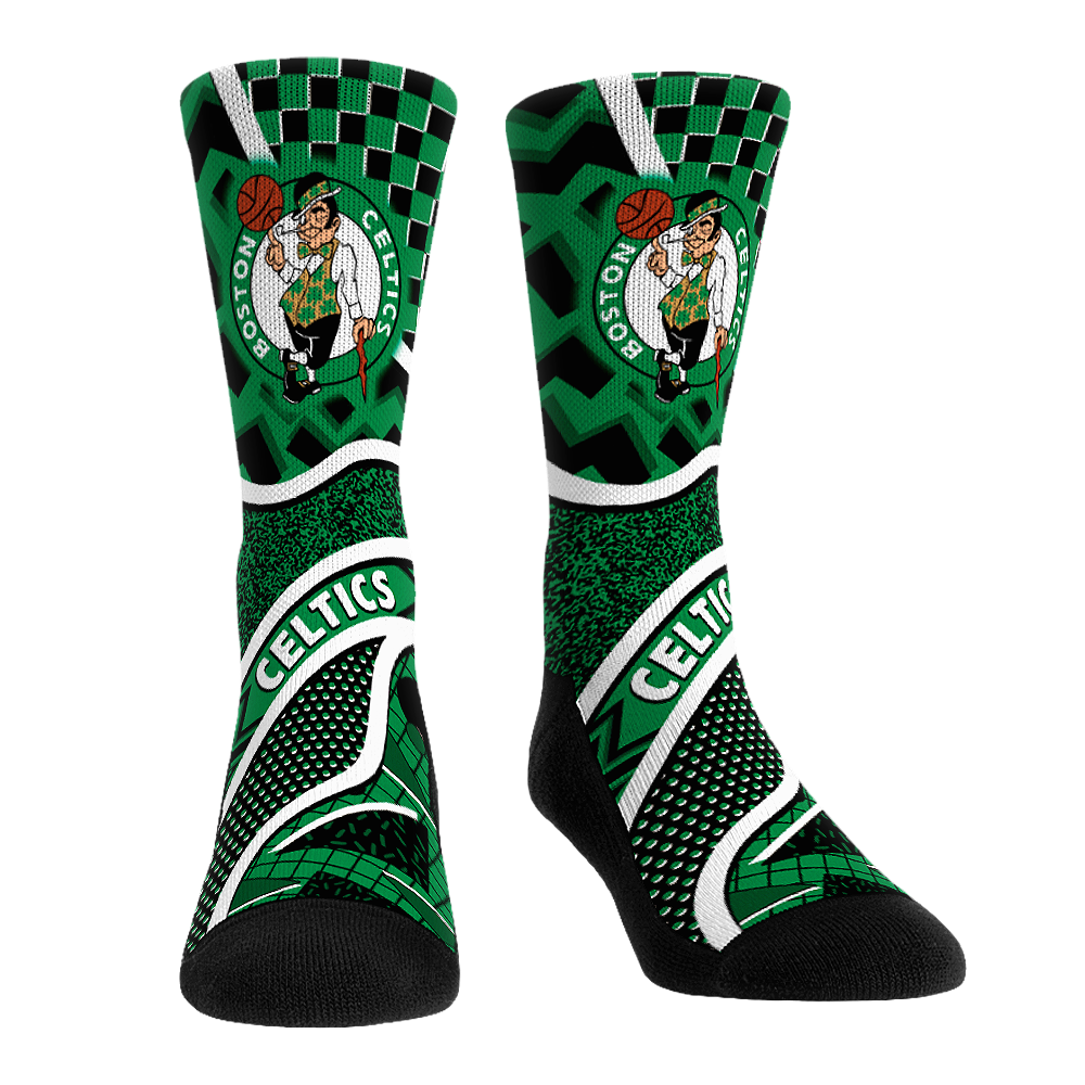 Unisex Rock Em Green Boston Celtics Ball Pattern Crew Socks