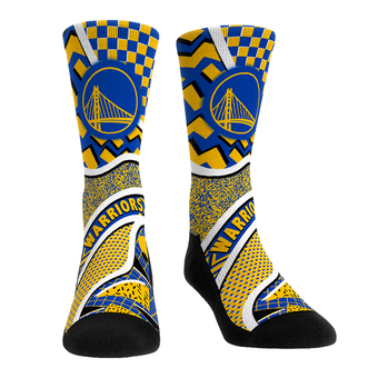 Youth Rock Em  Yellow Golden State Warriors Ball Pattern Crew Socks