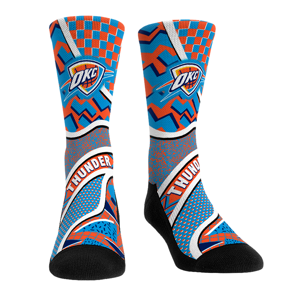 Youth Rock Em  Blue Oklahoma City Thunder Ball Pattern Crew Socks
