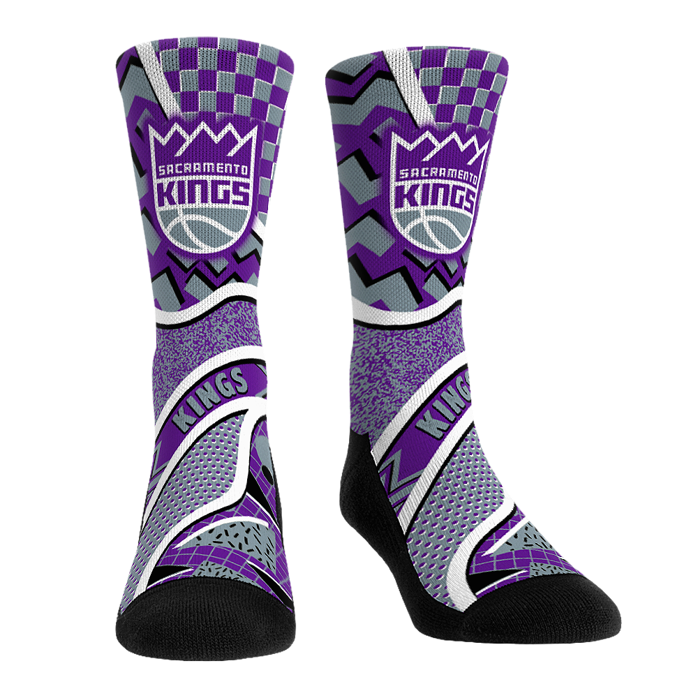 Youth Rock Em  Purple Sacramento Kings Ball Pattern Crew Socks