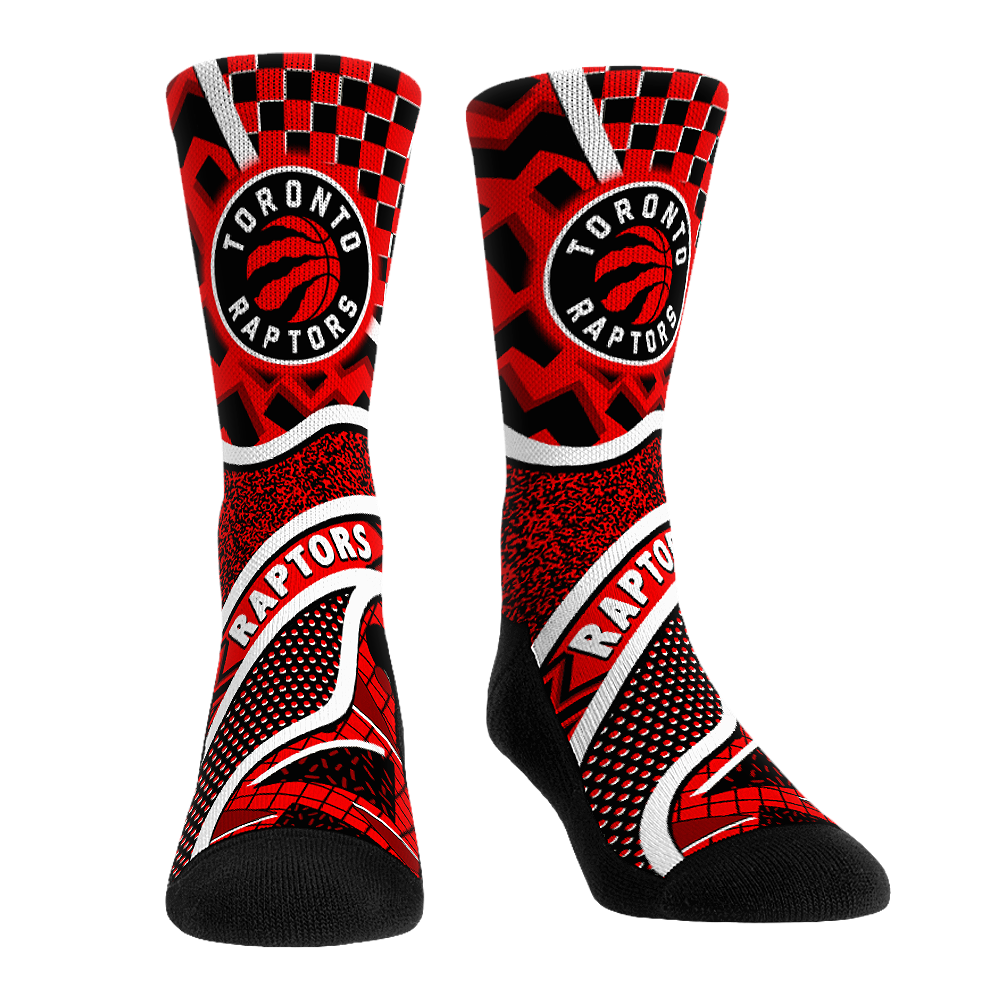 Youth Rock Em  Red Toronto Raptors Ball Pattern Crew Socks