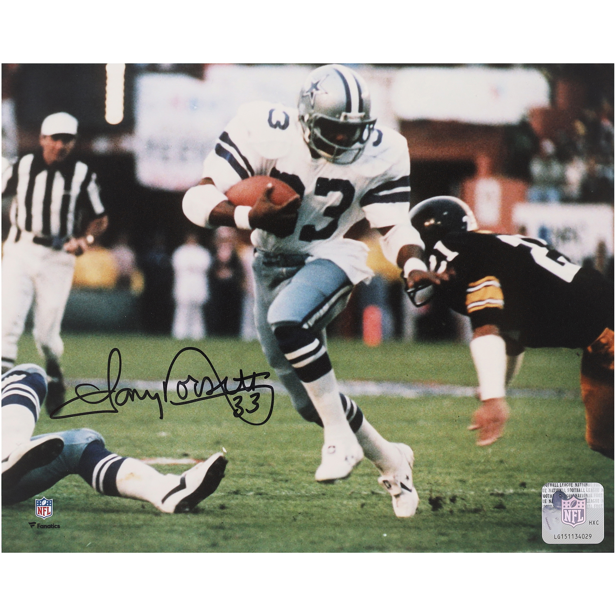 Tony Dorsett Dallas Cowboys Autographed 8" x 10" High Stepping vs. Pittsburgh Steelers Photograph