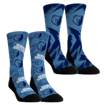 Unisex Rock Em  Blue Memphis Grizzlies Game Day 2-Pack Crew Socks