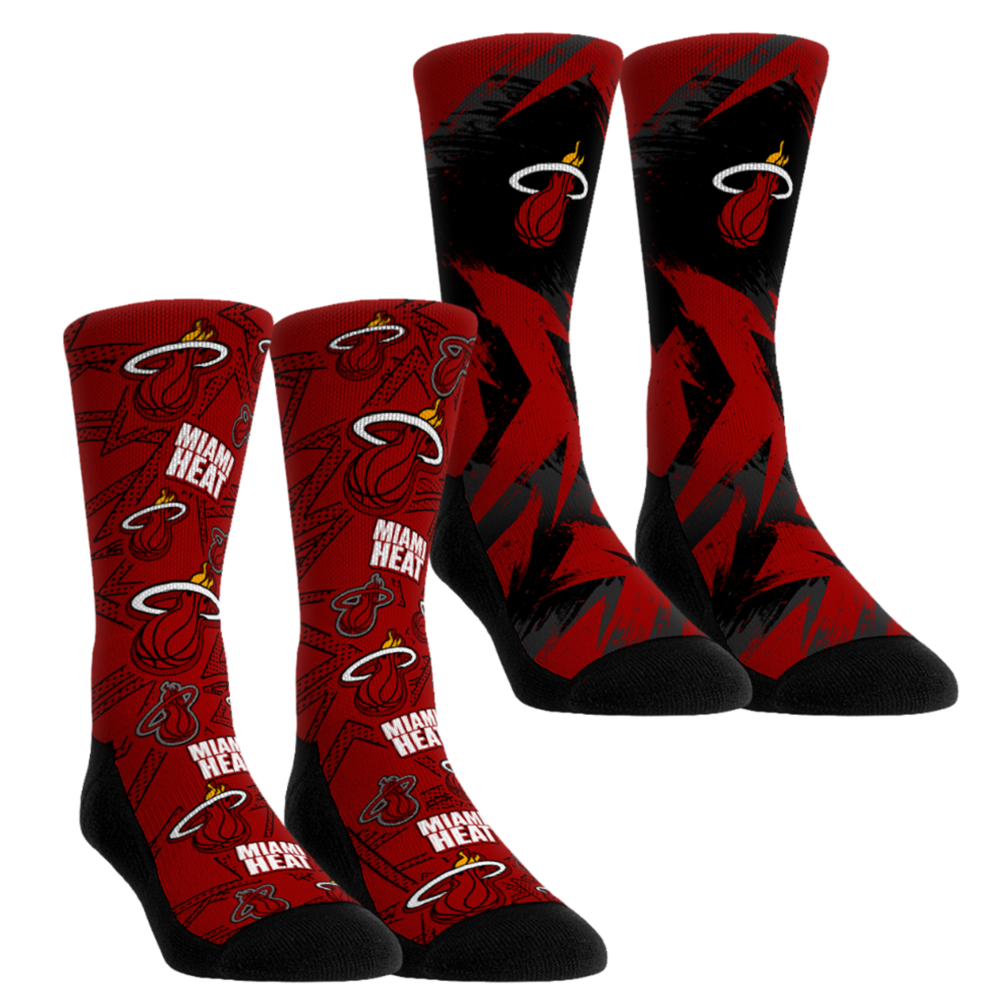 Unisex Rock Em Red Miami Heat Game Day 2-Pack Crew Socks