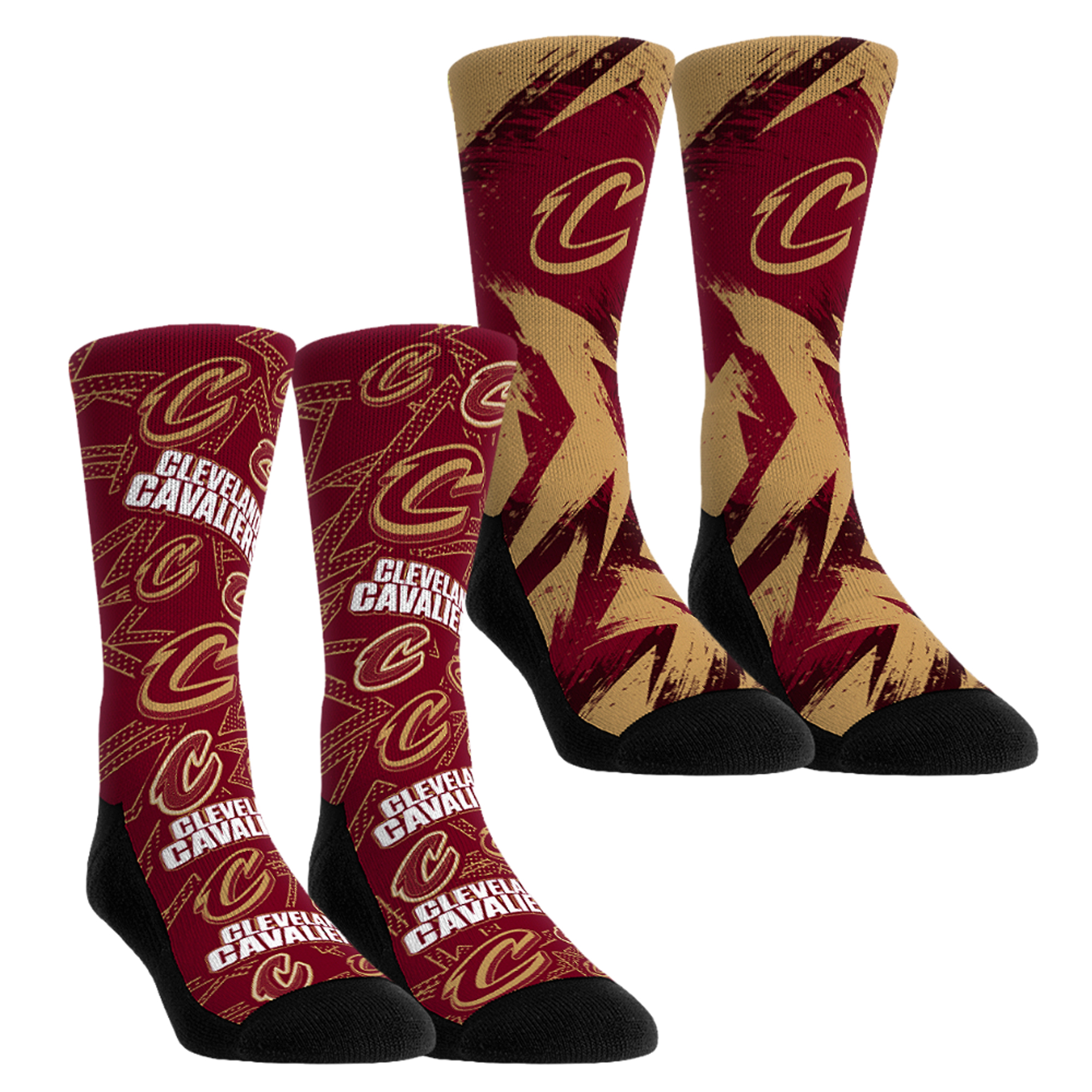 Unisex Rock Em  Red Cleveland Cavaliers Game Day 2-Pack Crew Socks