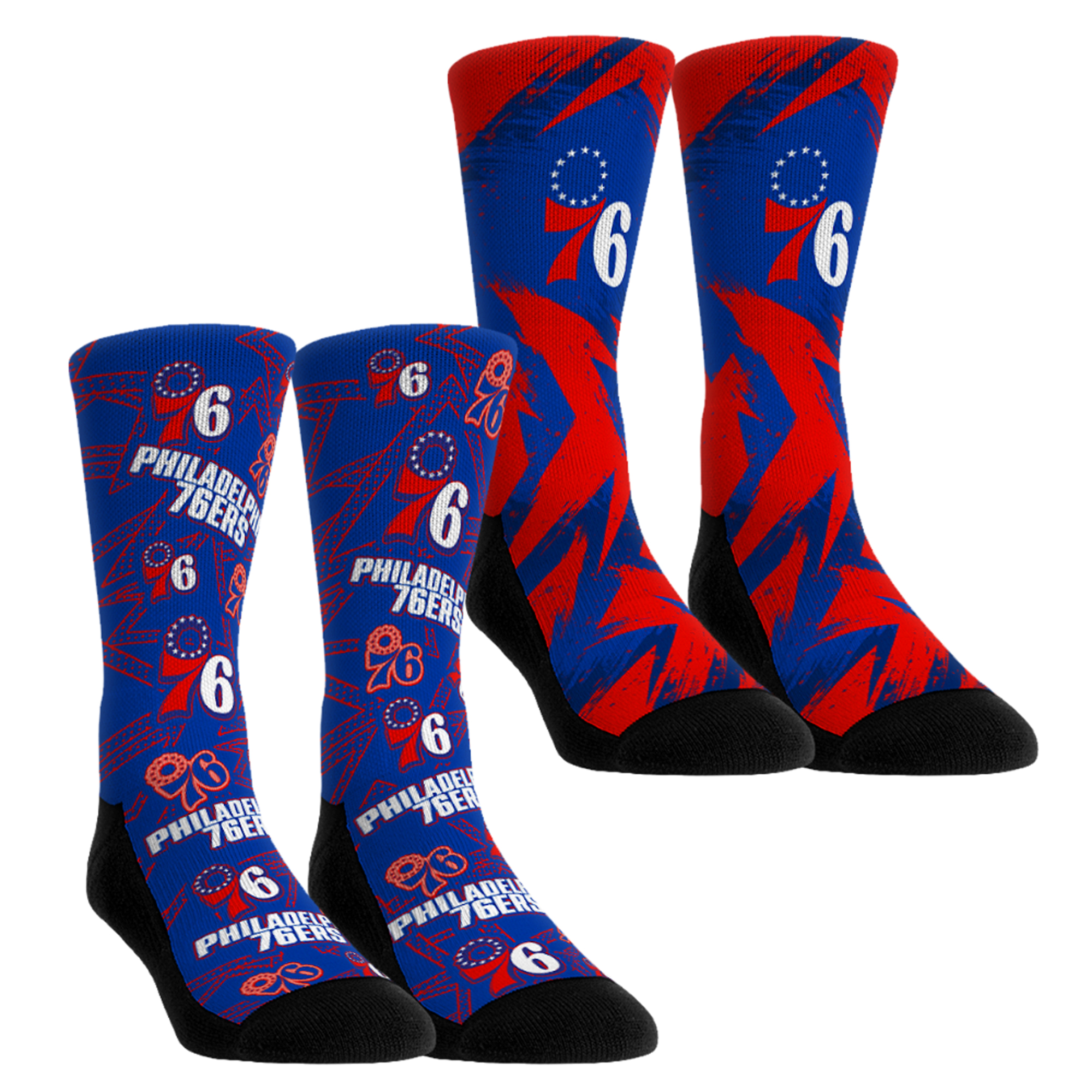 Unisex Rock Em Blue Philadelphia 76ers Game Day 2-Pack Crew Socks