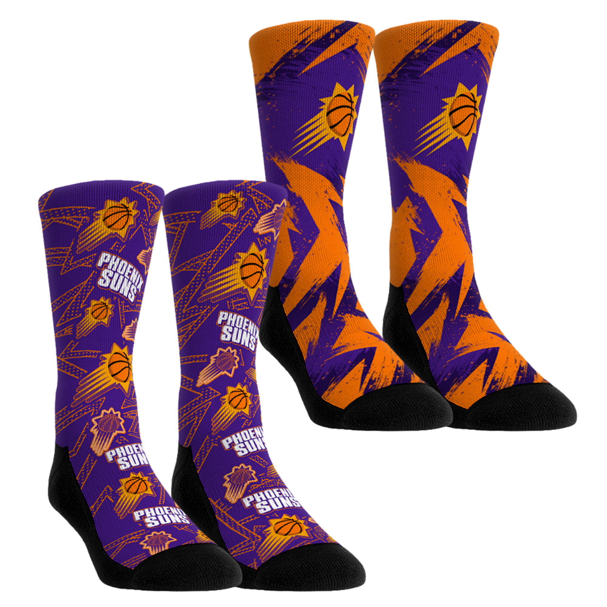 Unisex Rock Em  Orange Phoenix Suns Game Day 2-Pack Crew Socks