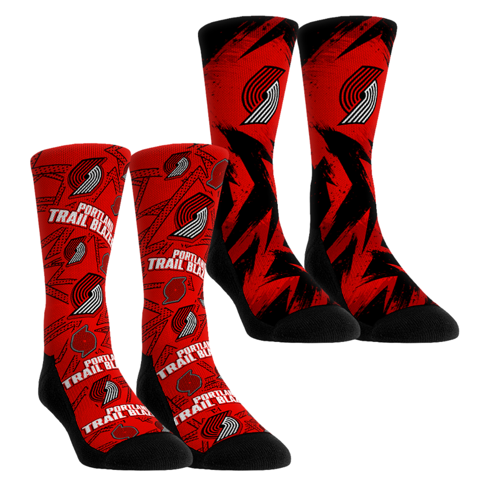 Unisex Rock Em Red Portland Trail Blazers Game Day 2-Pack Crew Socks