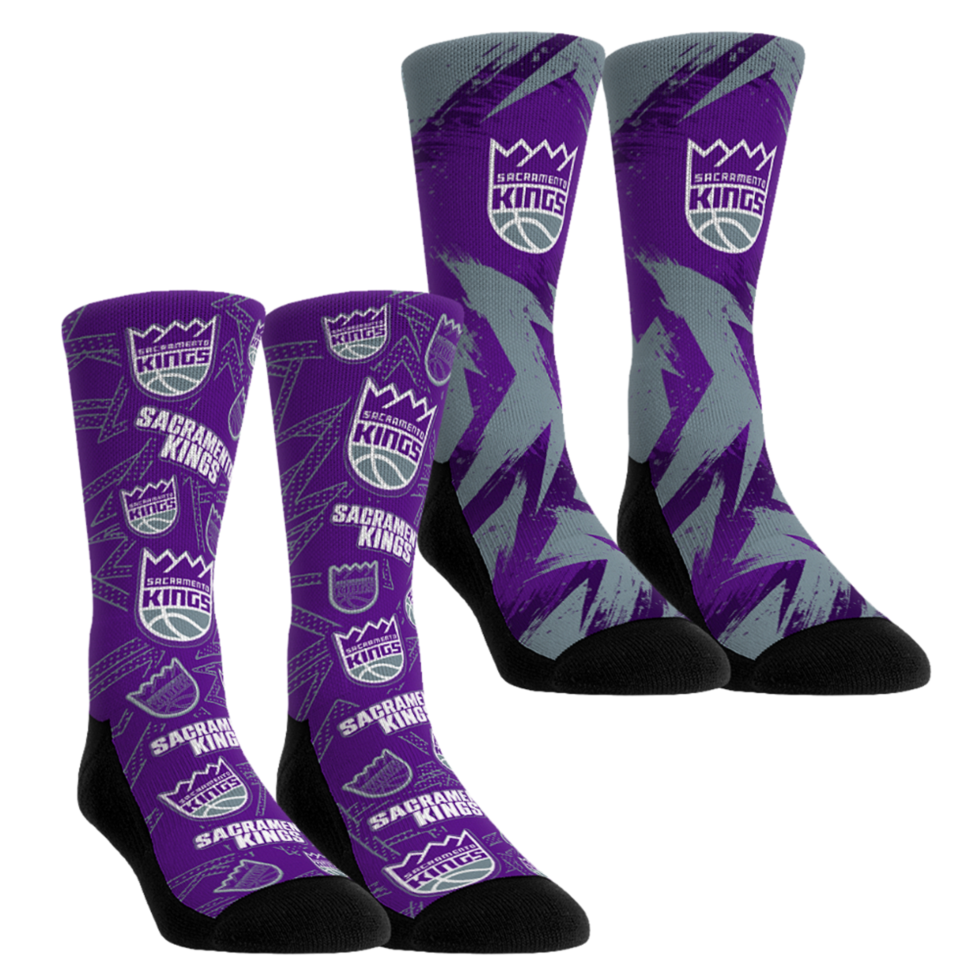 Unisex Rock Em Purple Sacramento Kings Game Day 2-Pack Crew Socks