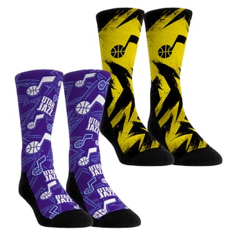 Unisex Rock Em  Yellow Utah Jazz Game Day 2-Pack Crew Socks