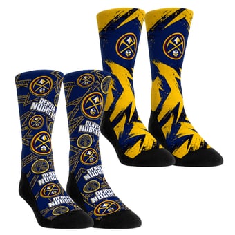 Unisex Rock Em  Yellow Denver Nuggets Game Day 2-Pack Crew Socks