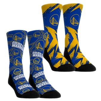 Unisex Rock Em  Yellow Golden State Warriors Game Day 2-Pack Crew Socks