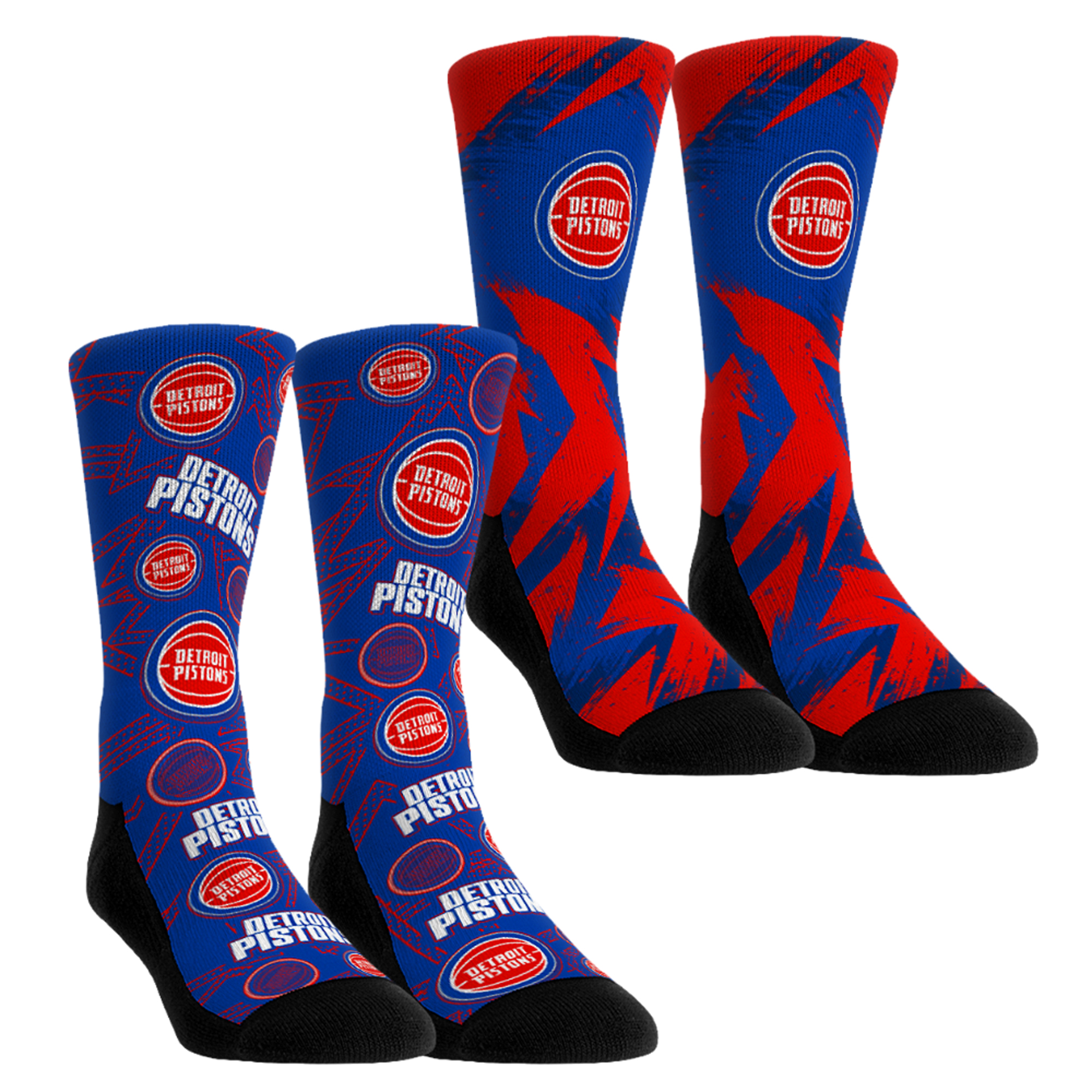 Unisex Rock Em  Blue Detroit Pistons Game Day 2-Pack Crew Socks