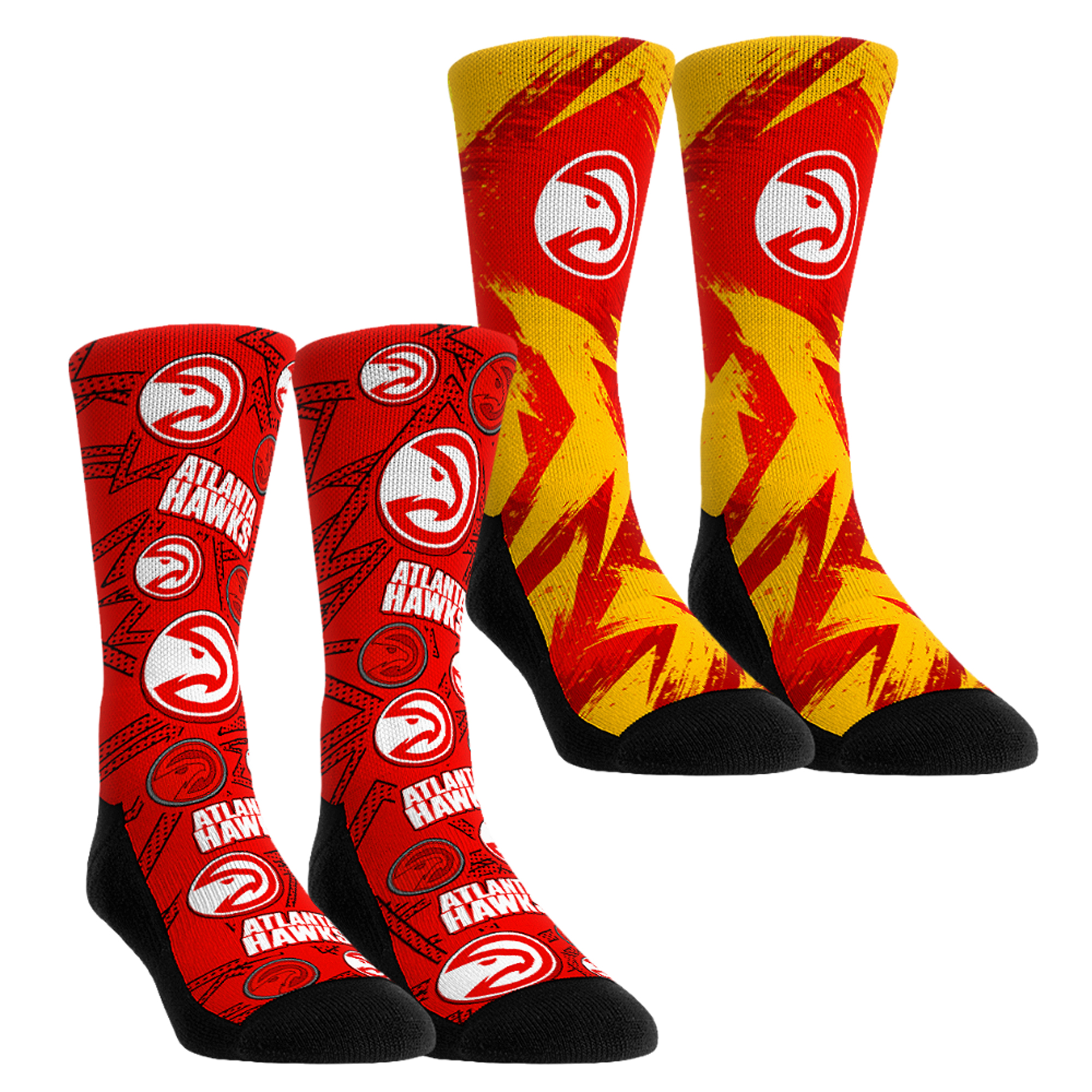 Unisex Rock Em  Red Atlanta Hawks Game Day 2-Pack Crew Socks