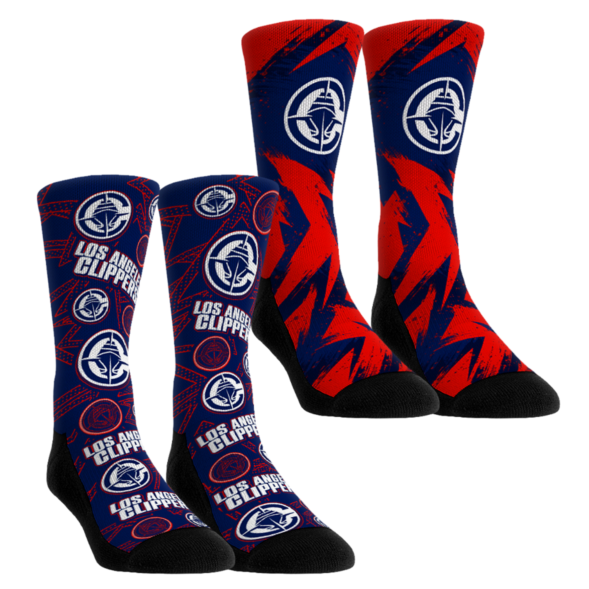 Unisex Rock Em  Black LA Clippers Game Day 2-Pack Crew Socks