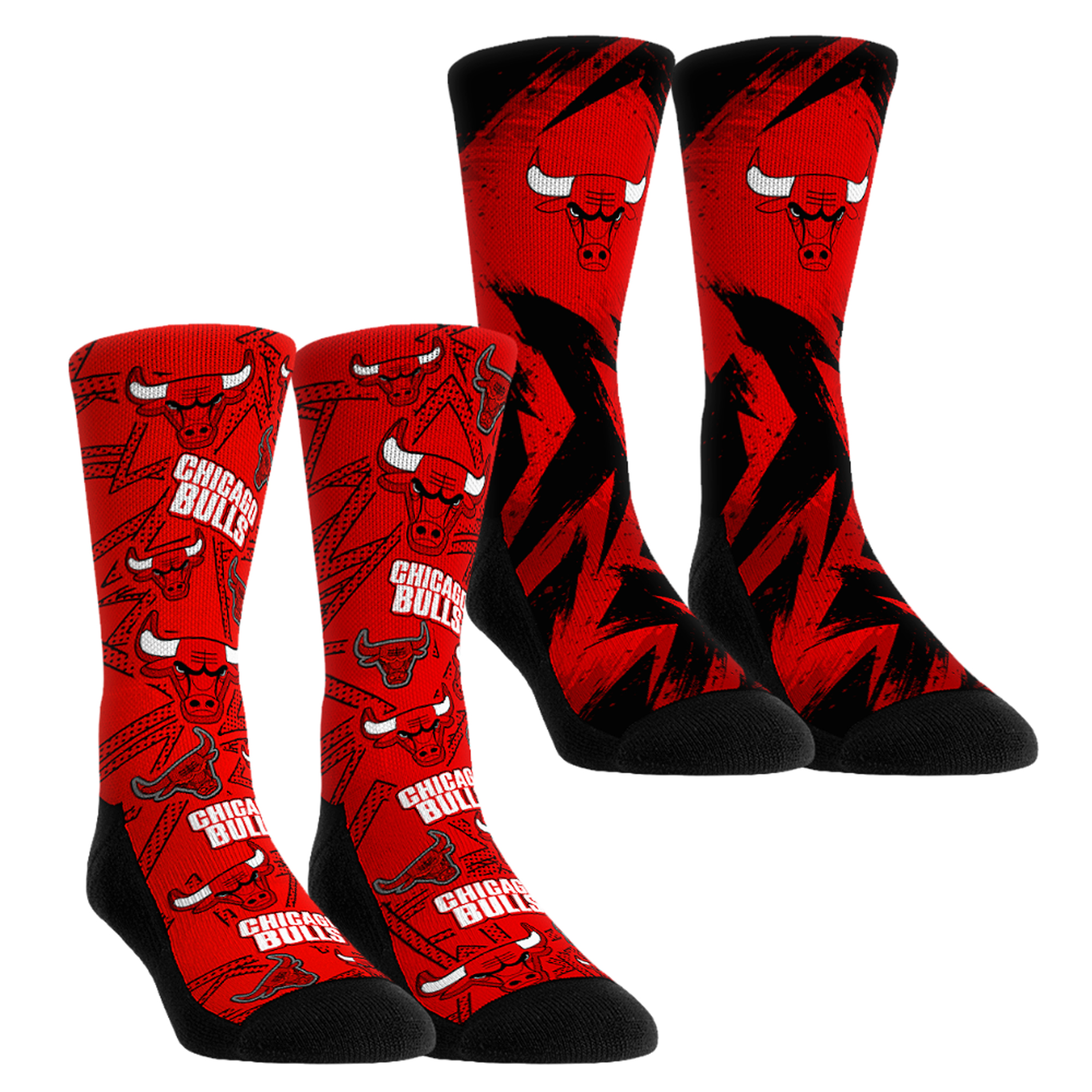Unisex Rock Em Red Chicago Bulls Game Day 2-Pack Crew Socks