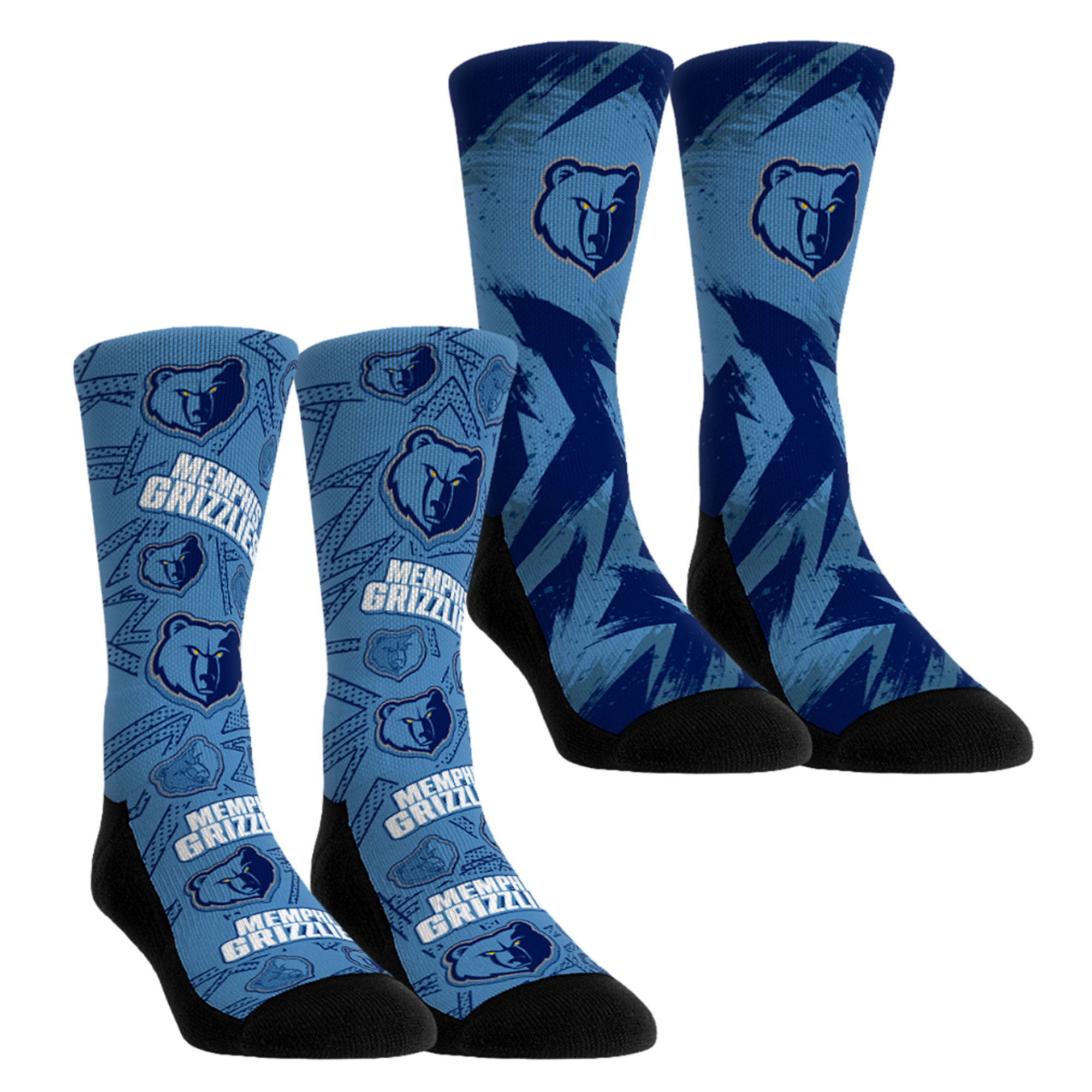 Youth Rock Em  Blue Memphis Grizzlies Game Day 2-Pack Crew Socks