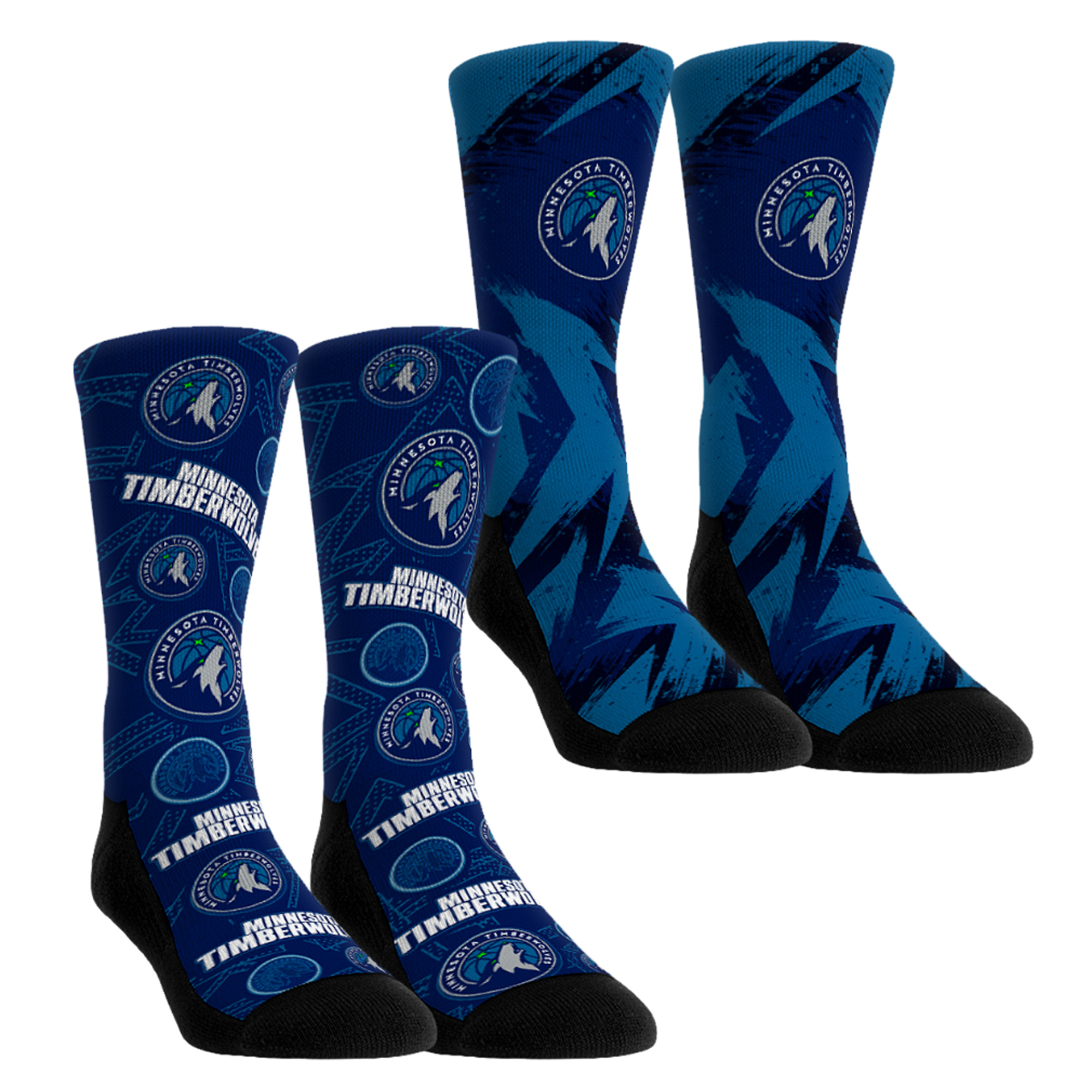 Youth Rock Em  Blue Minnesota Timberwolves Game Day 2-Pack Crew Socks