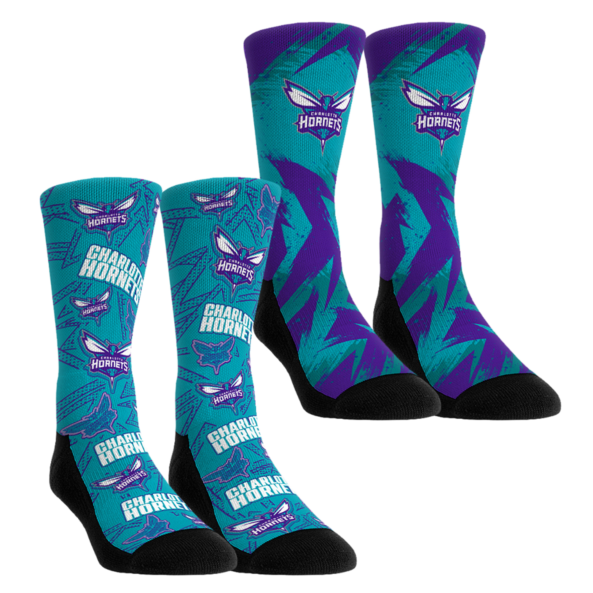 Youth Rock Em  Blue Charlotte Hornets Game Day 2-Pack Crew Socks