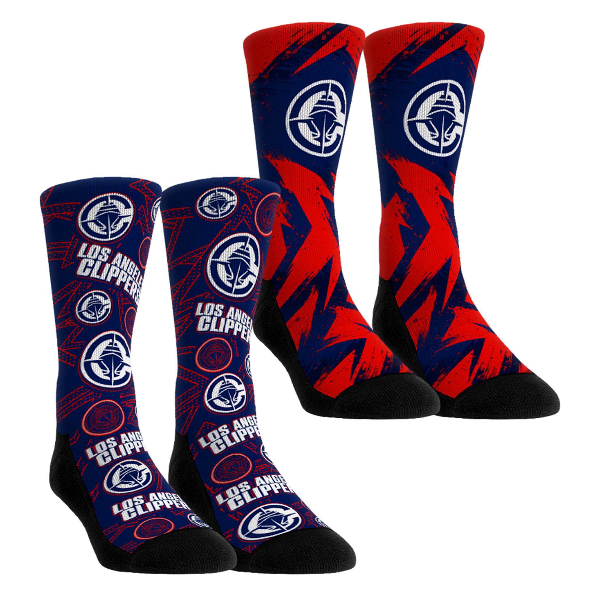 Youth Rock Em Black LA Clippers Game Day 2-Pack Crew Socks Youth Rock Em Black LA Clippers Game Day 2-Pack Crew Socks