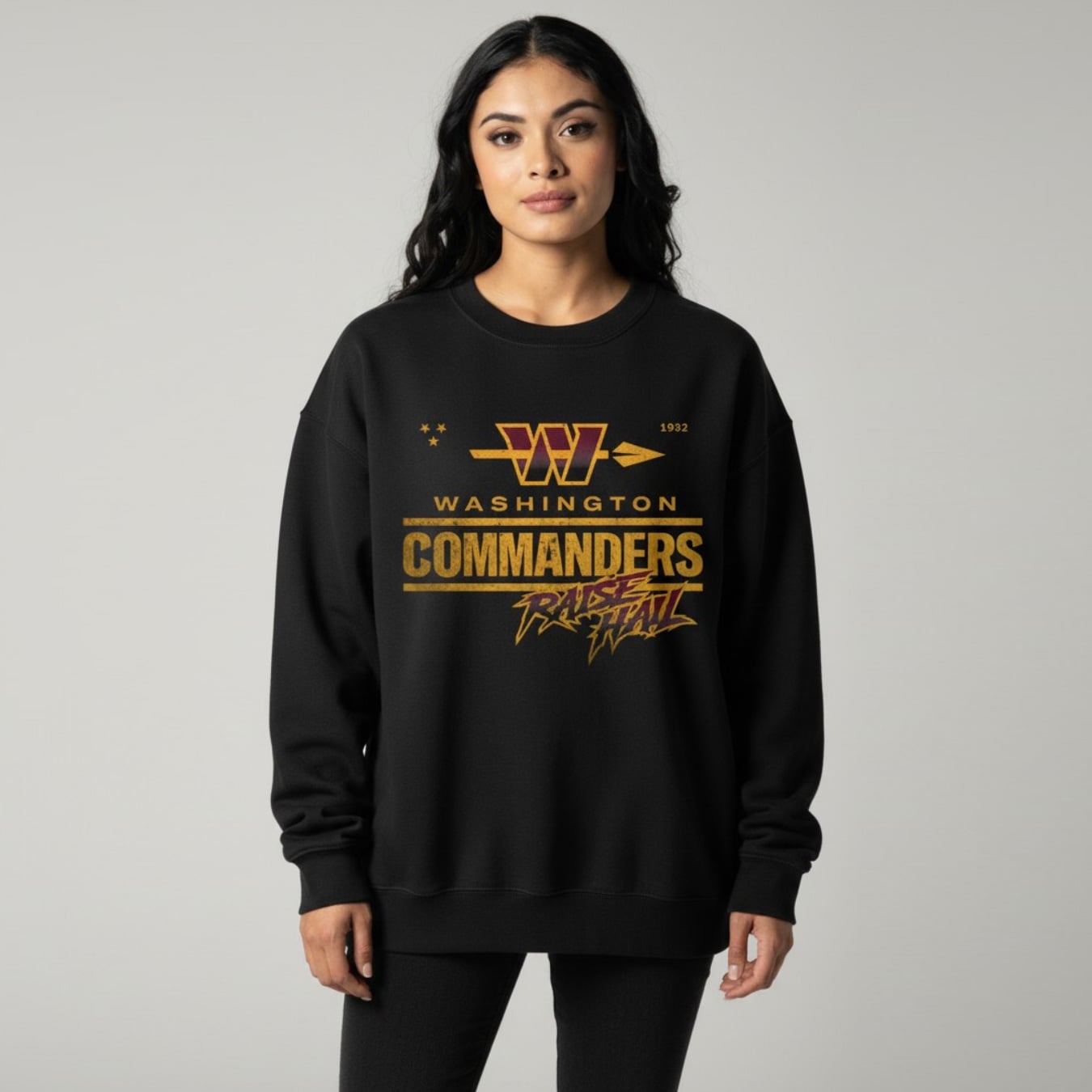 Unisex The Wild Collective Black Washington Commanders Raise Hail Logo Sweatshirt