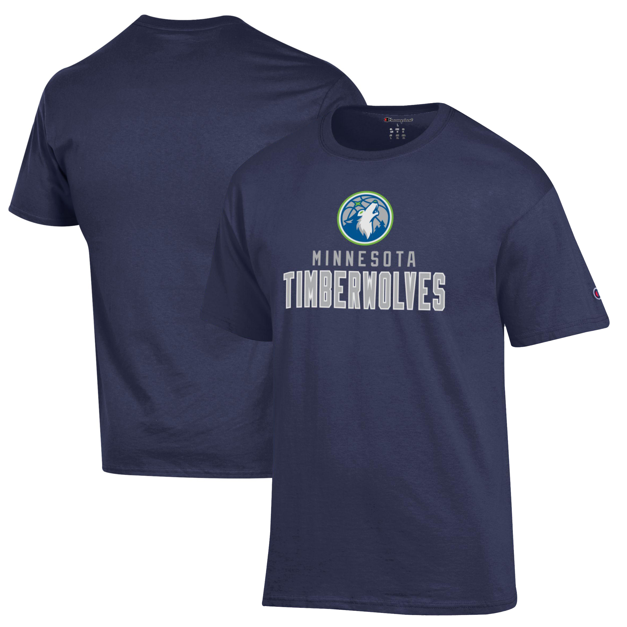 Men's Champion Navy Minnesota Timberwolves Jersey Cotton T-Shirt