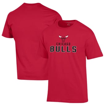 Men's Champion Red Chicago Bulls Jersey Cotton T-Shirt