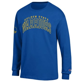 Men's Champion  Royal Golden State Warriors Jersey Long Sleeve T-Shirt