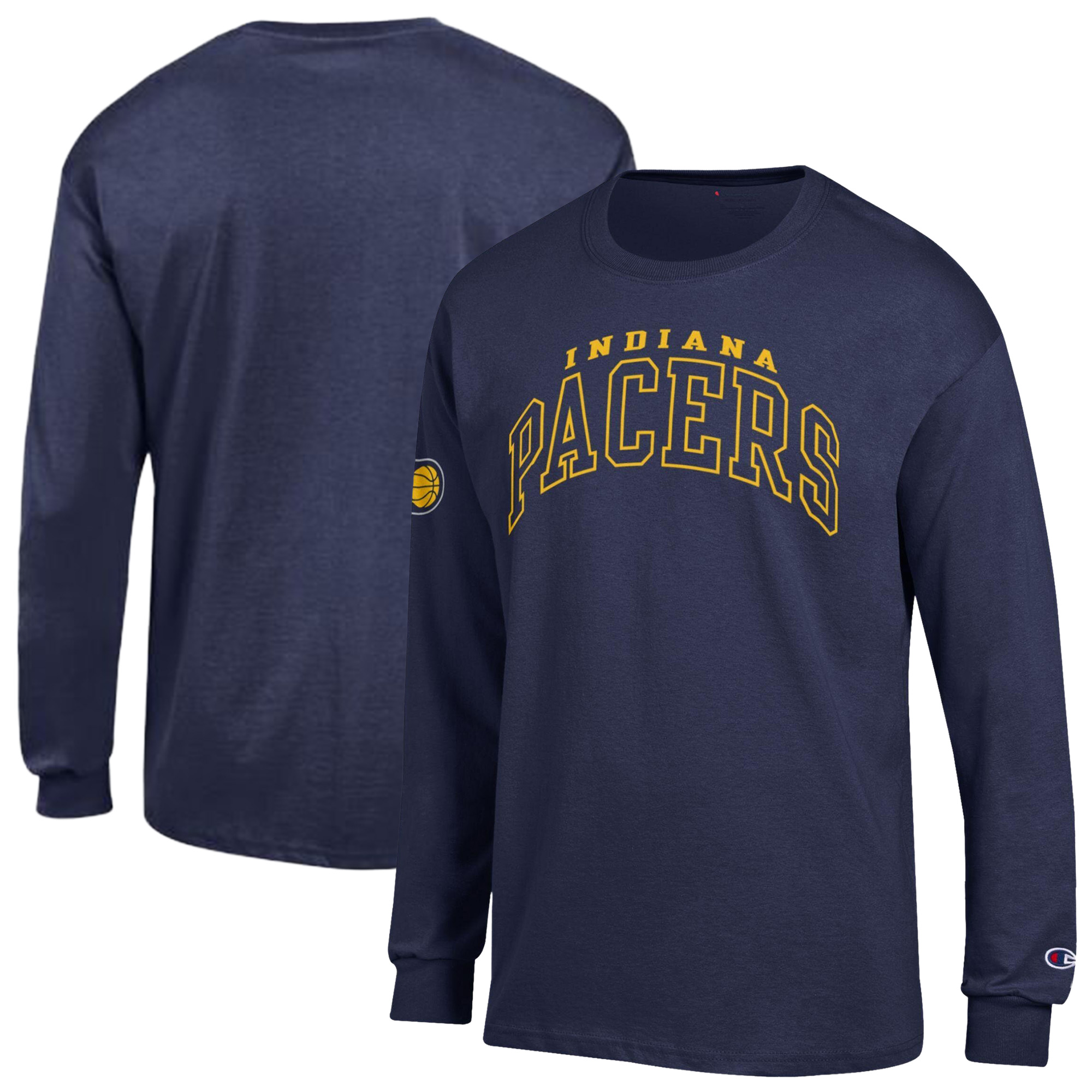 Men's Champion Navy Indiana Pacers Jersey Long Sleeve T-Shirt