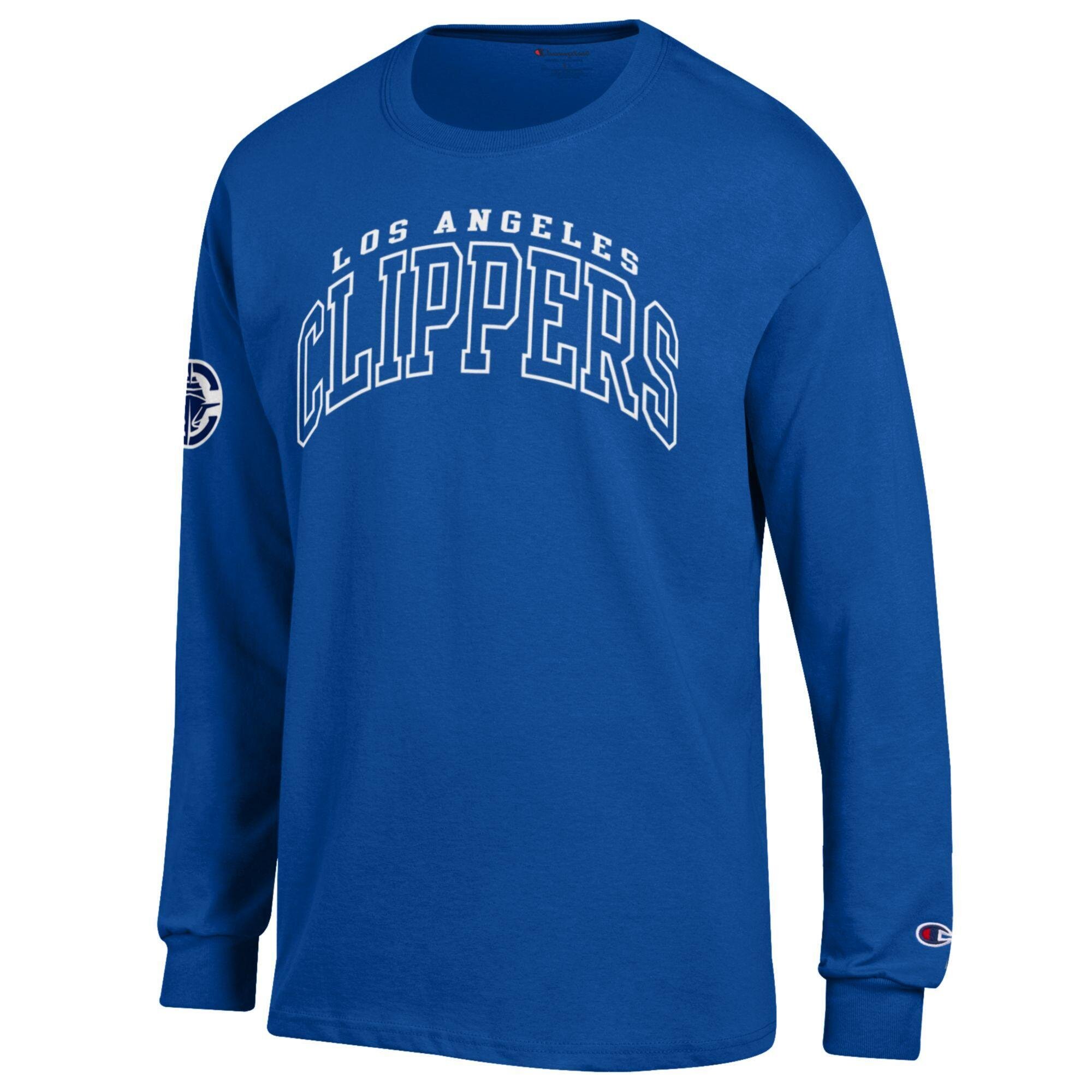 Men's Champion  Royal LA Clippers Jersey Long Sleeve T-Shirt