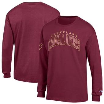 Men's Champion  Wine Cleveland Cavaliers Jersey Long Sleeve T-Shirt
