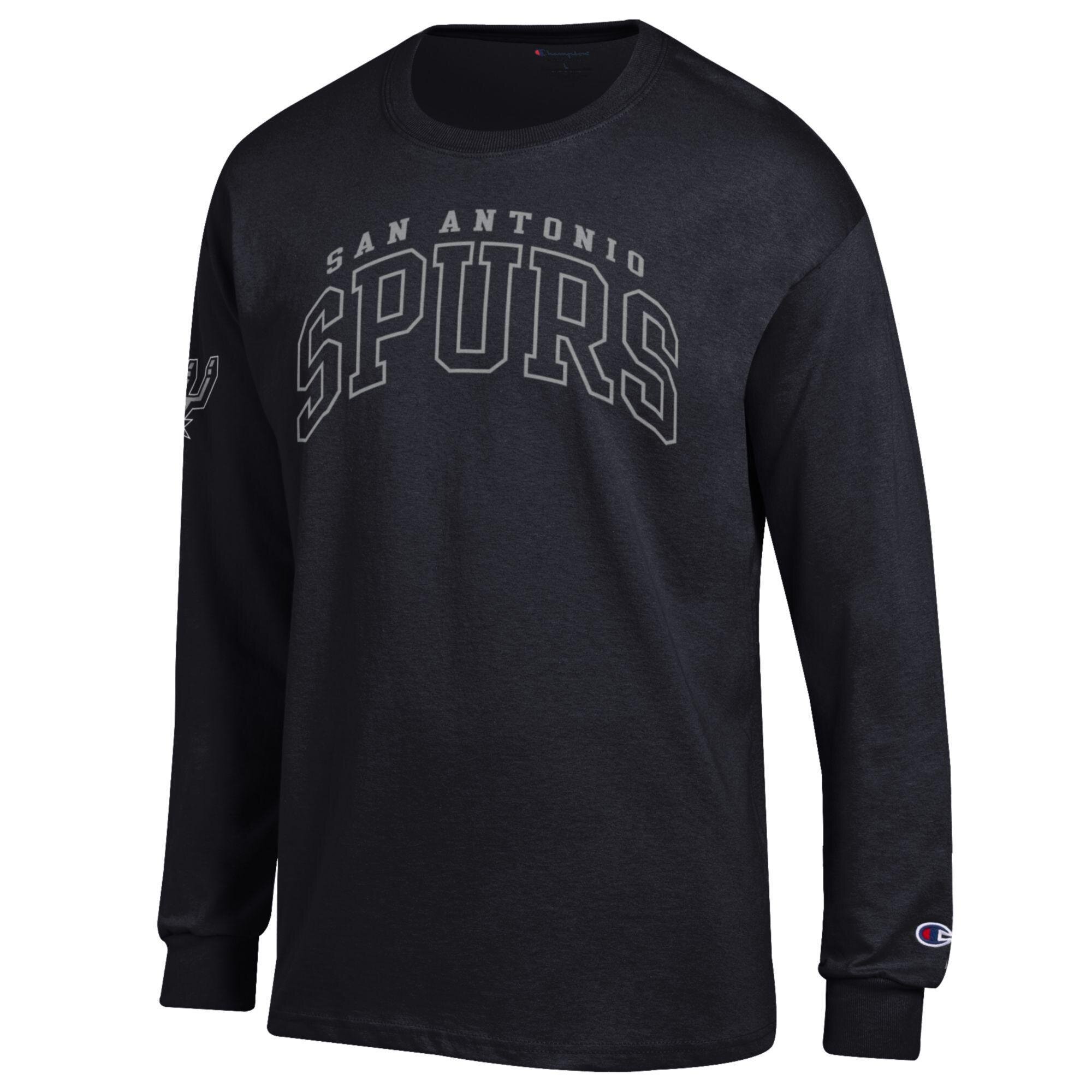 Men's Champion Black San Antonio Spurs Jersey Long Sleeve T-Shirt