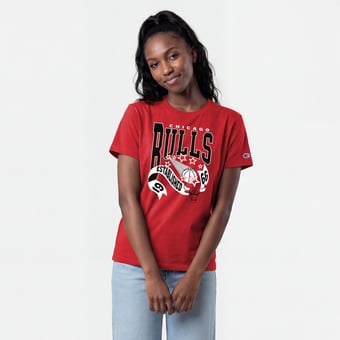 Women's Champion Red Chicago Bulls Banner T-Shirt