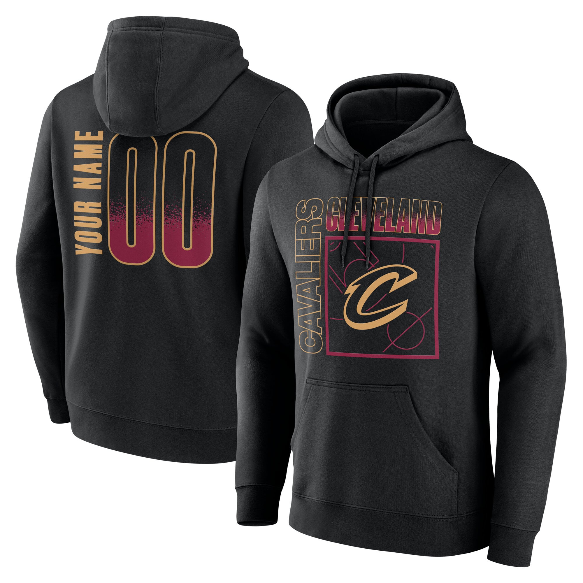 Men's Black Cleveland Cavaliers Big & Tall Home Court Pop Personalized Name & Number Hoodie