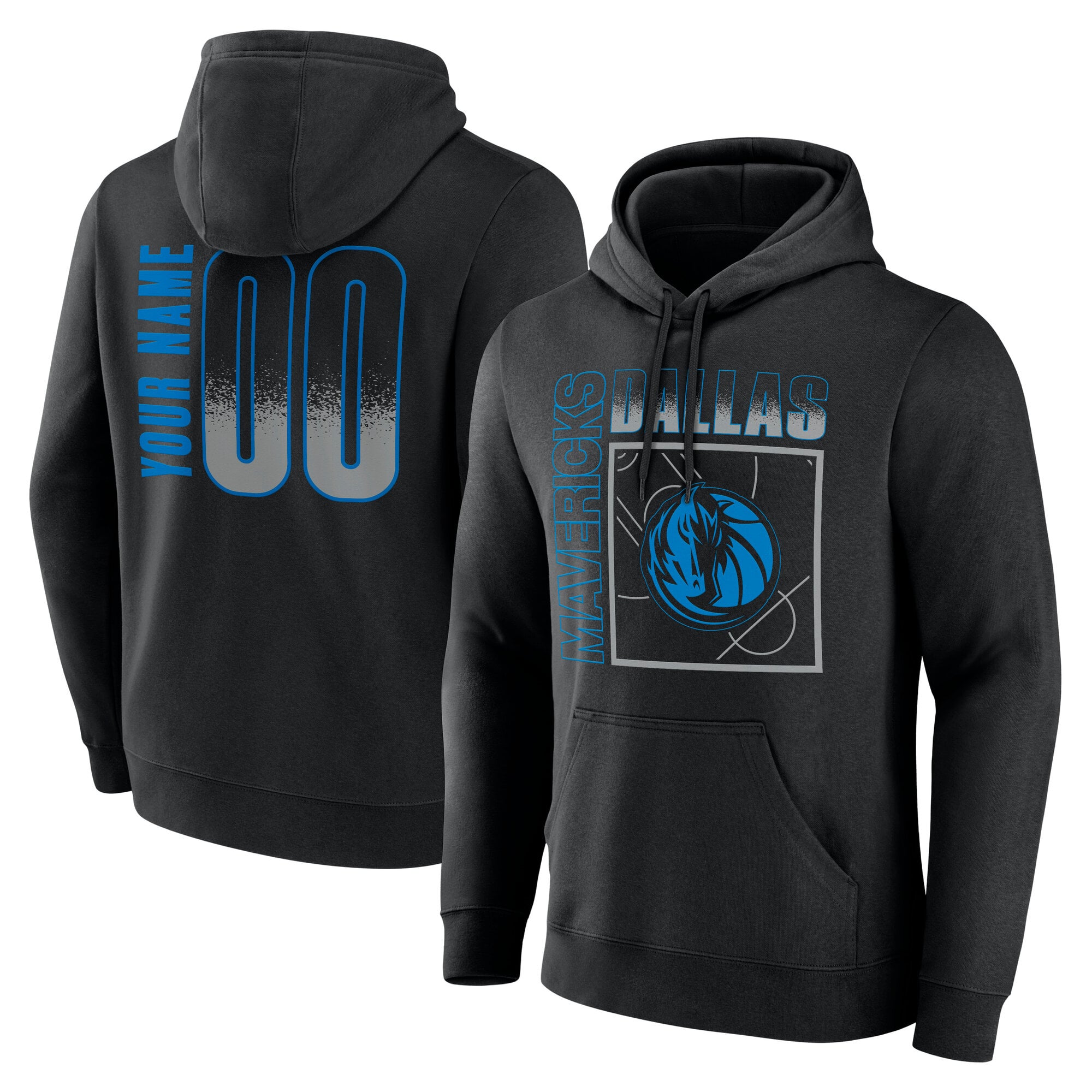 Men's Black Dallas Mavericks  Home Court Pop Personalized Name & Number Hoodie