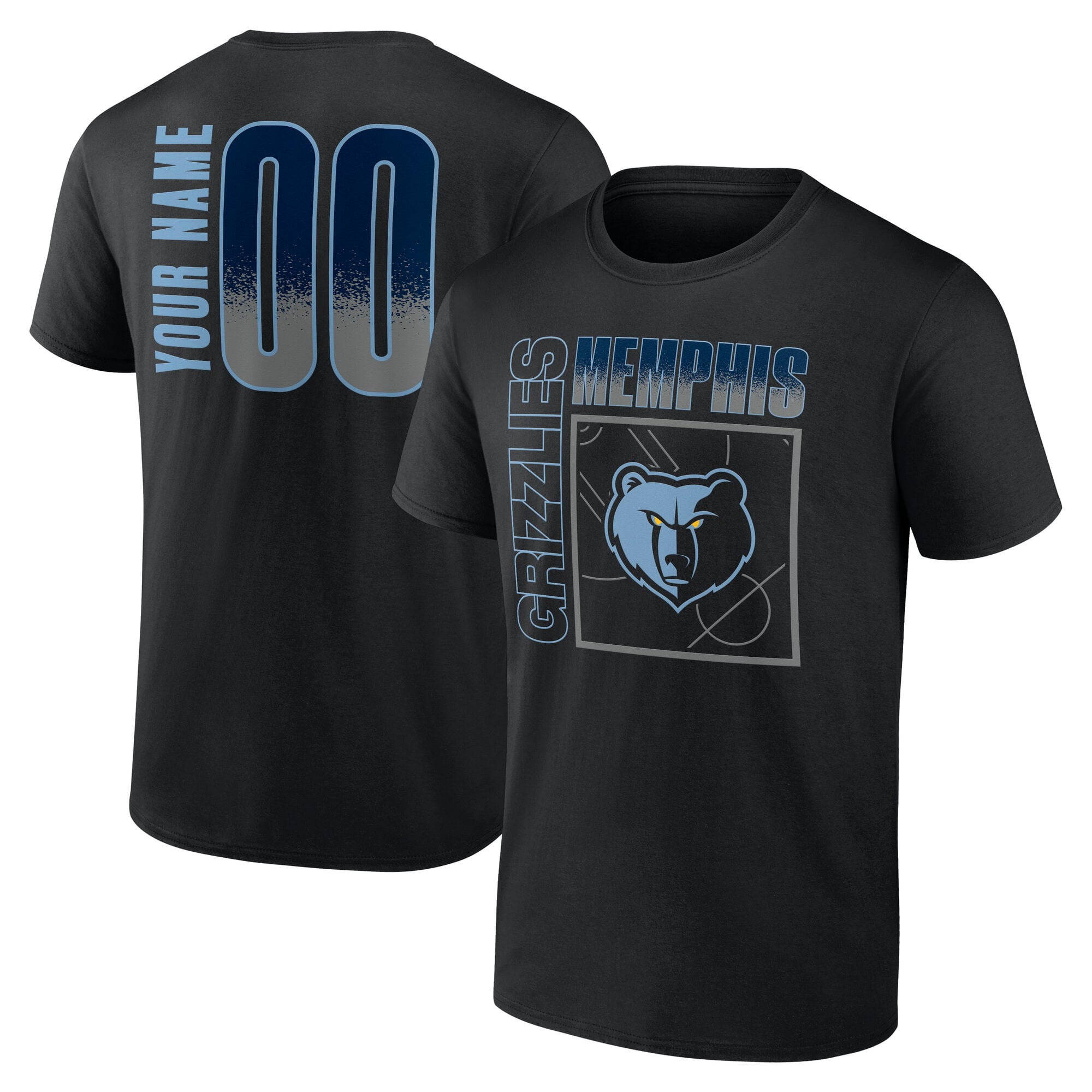 Men's Black Memphis Grizzlies  Home Court Pop Personalized Name & Number T-Shirt