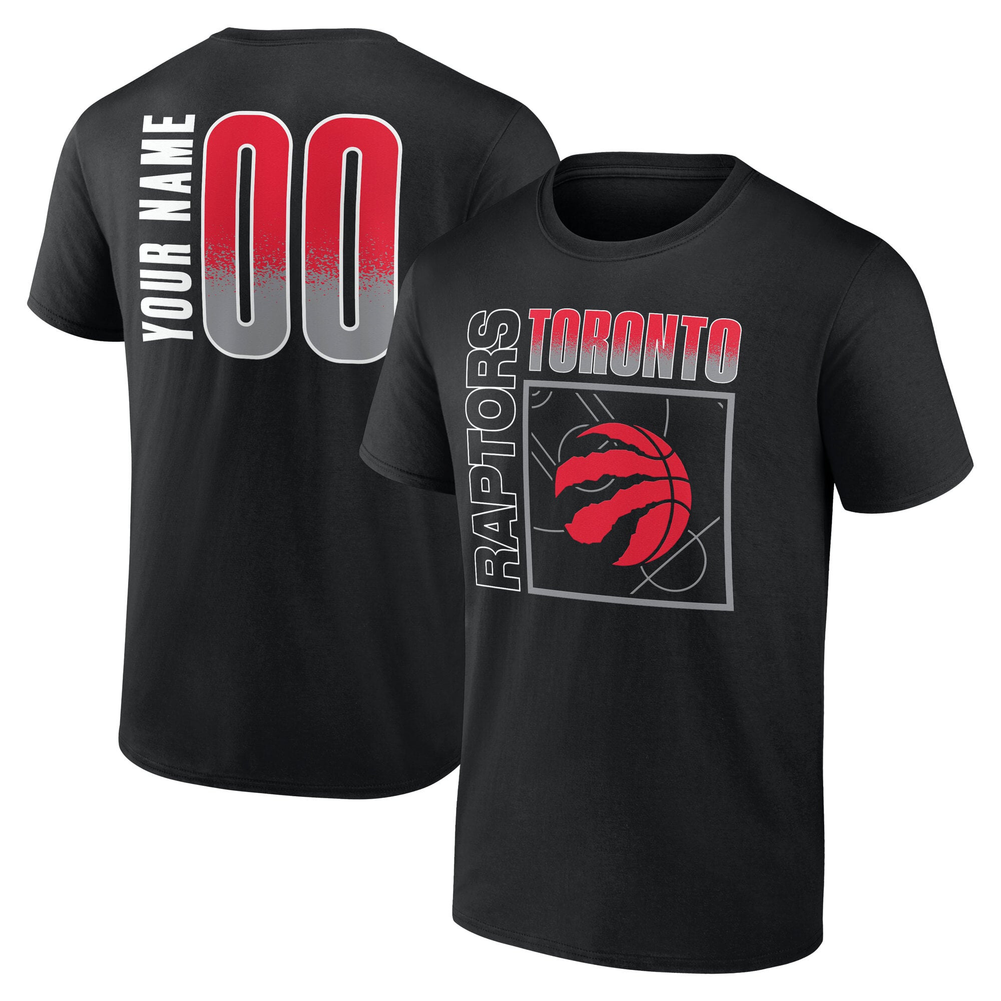 Men's Black Toronto Raptors Big & Tall Home Court Pop Personalized Name & Number T-Shirt