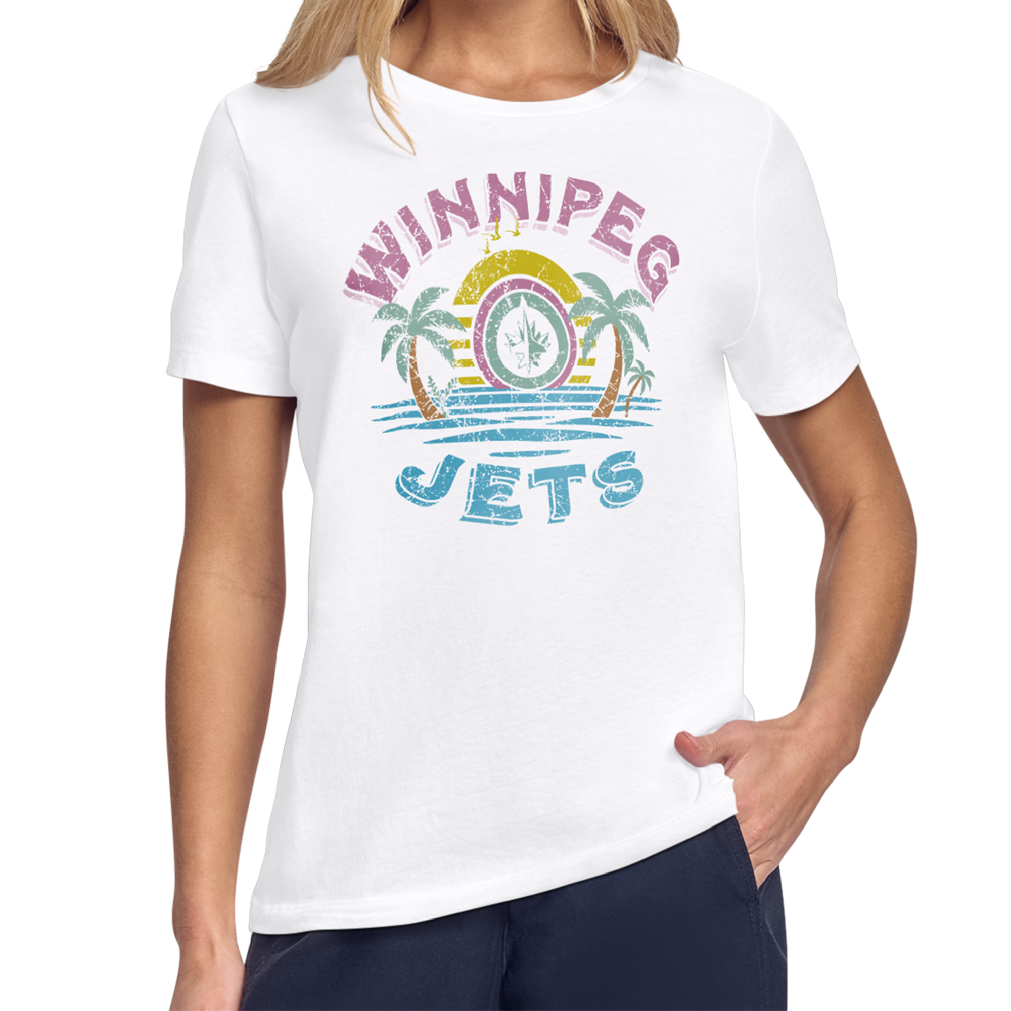 Women’s Starter White Winnipeg Jets Tonal Beach T-Shirt Women’s Starter White Winnipeg Jets Tonal Beach T-Shirt