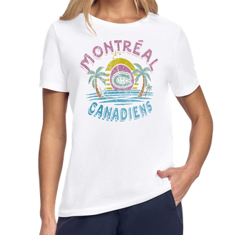 Women's Starter White Montreal Canadiens Tonal Beach T-Shirt
