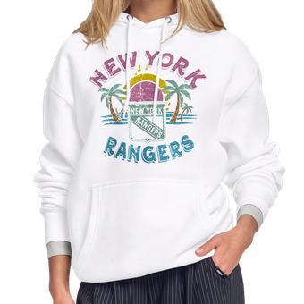 Women's Starter White New York Rangers Tonal Beach Hoodie